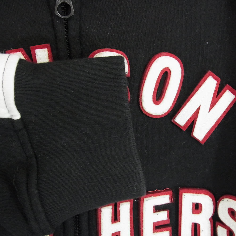 VANSON バンソン LEATHERS ロゴデザイン ジップパーカー フーディー ブラック系 XXL【中古】