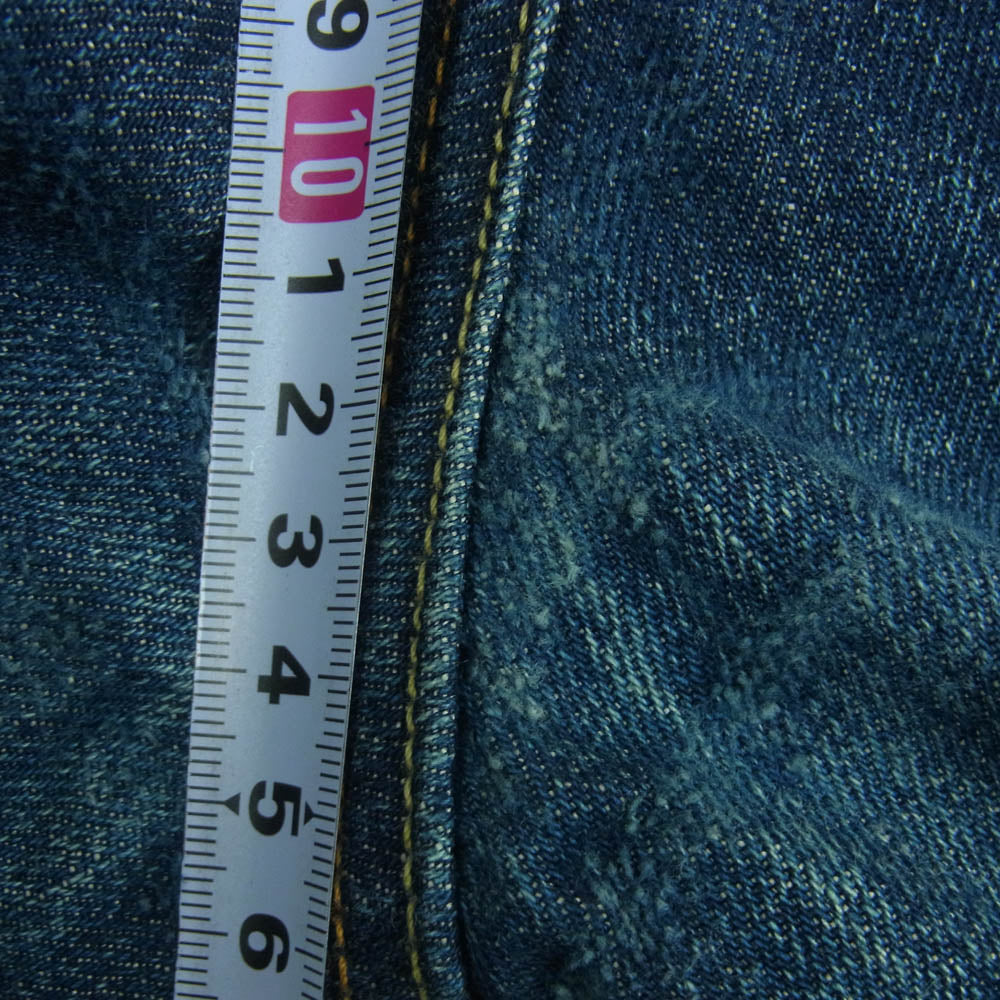 ダウンノースジーンズ 日本製 ボタンフライ セルビッチ デニム パンツ インディゴブルー系 35【中古】