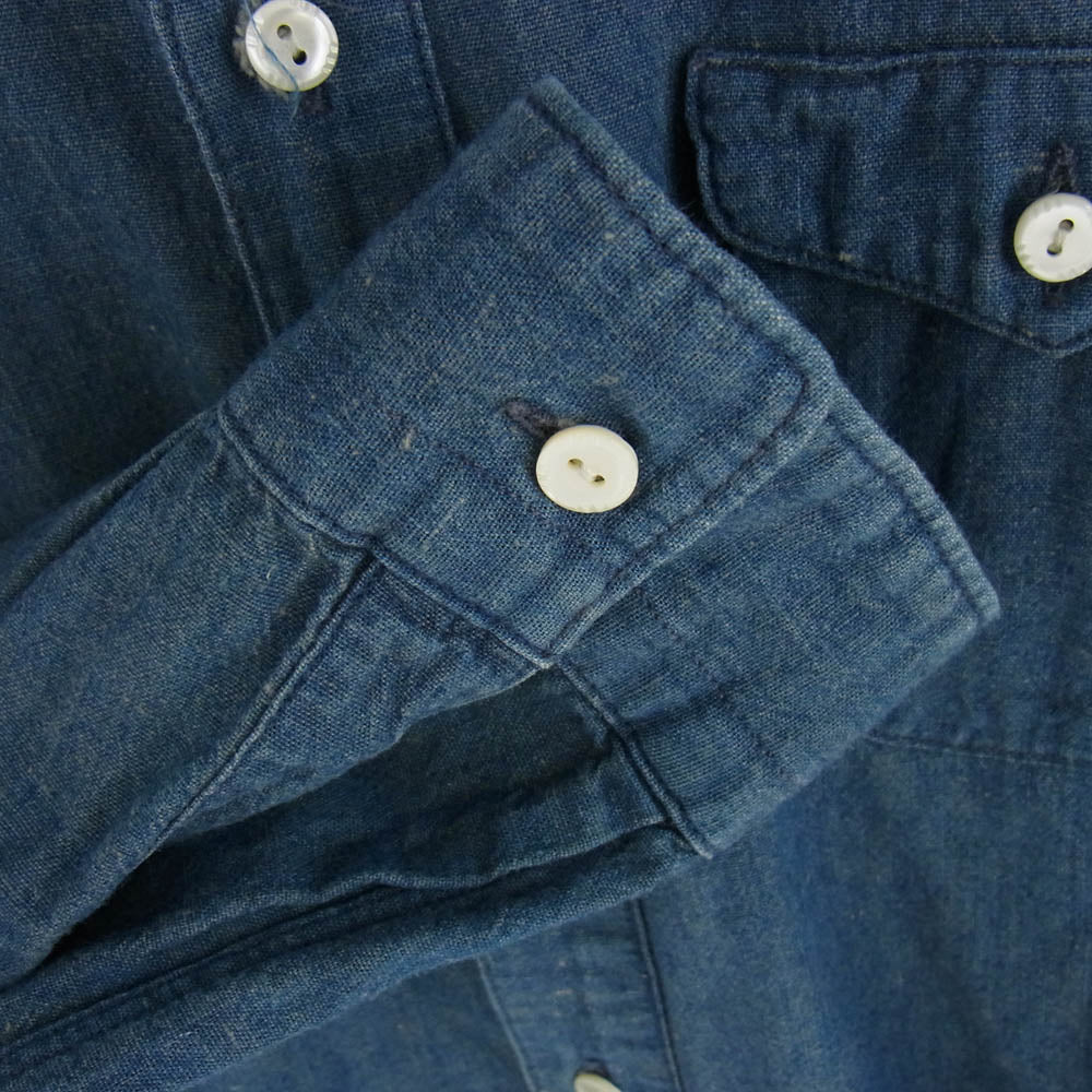 ORGUEIL オルゲイユ OR-5001C Classic Chambray Shirt クラシック シャンブレー 長袖 シャツ インディゴブルー系 38【中古】