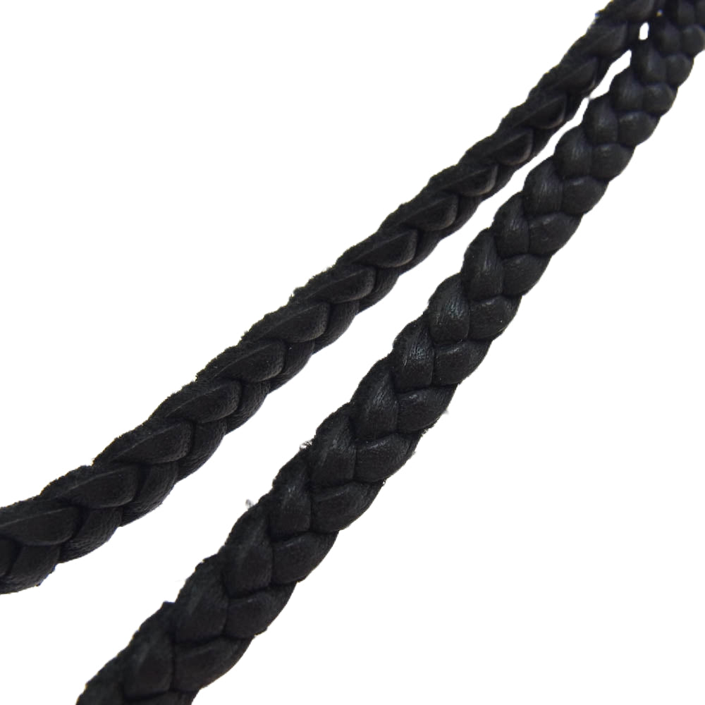 CHROME HEARTS クロムハーツ(原本無) LEATHER BRAID スクロール レザーブレード ネックレス ブラック系【中古】