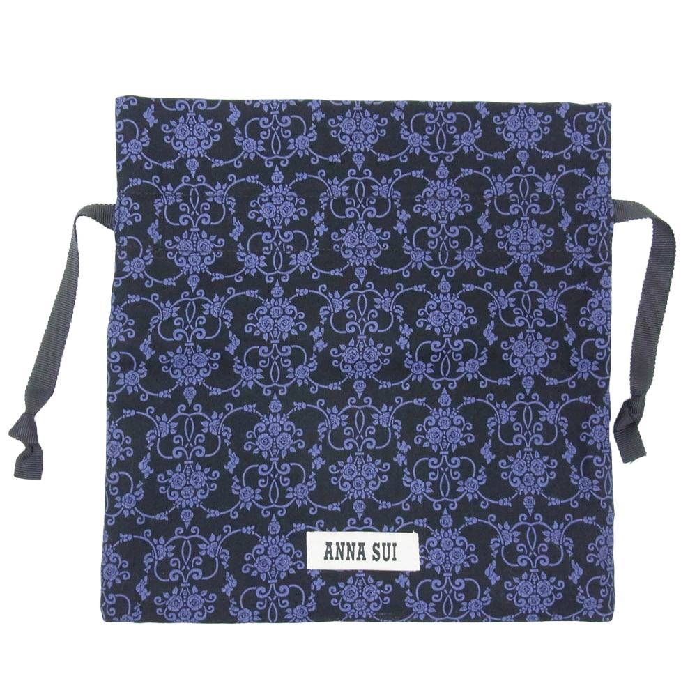ANNA SUI アナスイ #317100 チェイス かぶせ内 L ファスナー 長財布 ブラック系【新古品】【未使用】【中古】