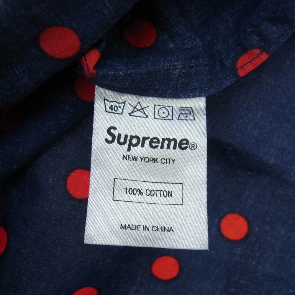 Supreme シュプリーム 12SS Big Dot Camp Shirt ビッグ ドット キャンプ 半袖 オープンカラー シャツ ネイビー ネイビー系 レッド系 M【中古】