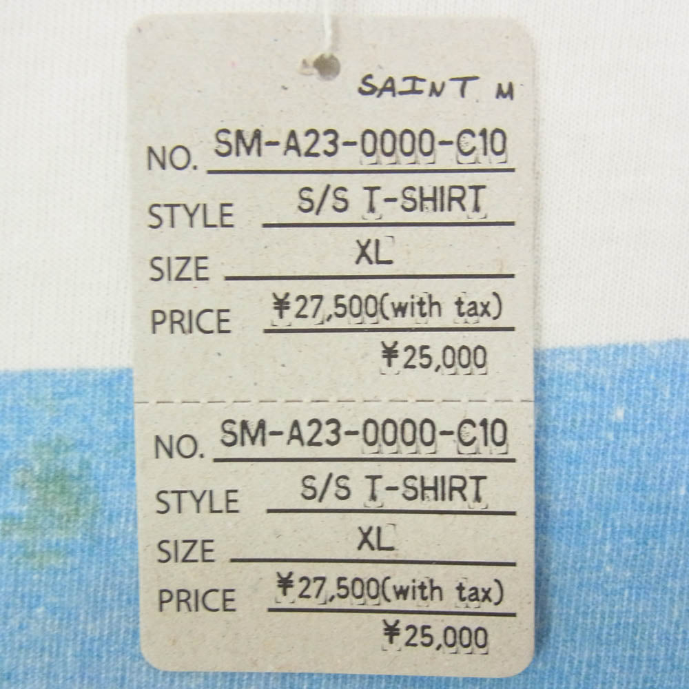 SAINT MICHAEL セントマイケル 23AW SM-A23-0000-C10 × FORSOMEONE フォーサムワン SS T-SHIRT CONSUME USED加工 Tシャツ 半袖カットソー ホワイト系 XL【極上美品】【中古】