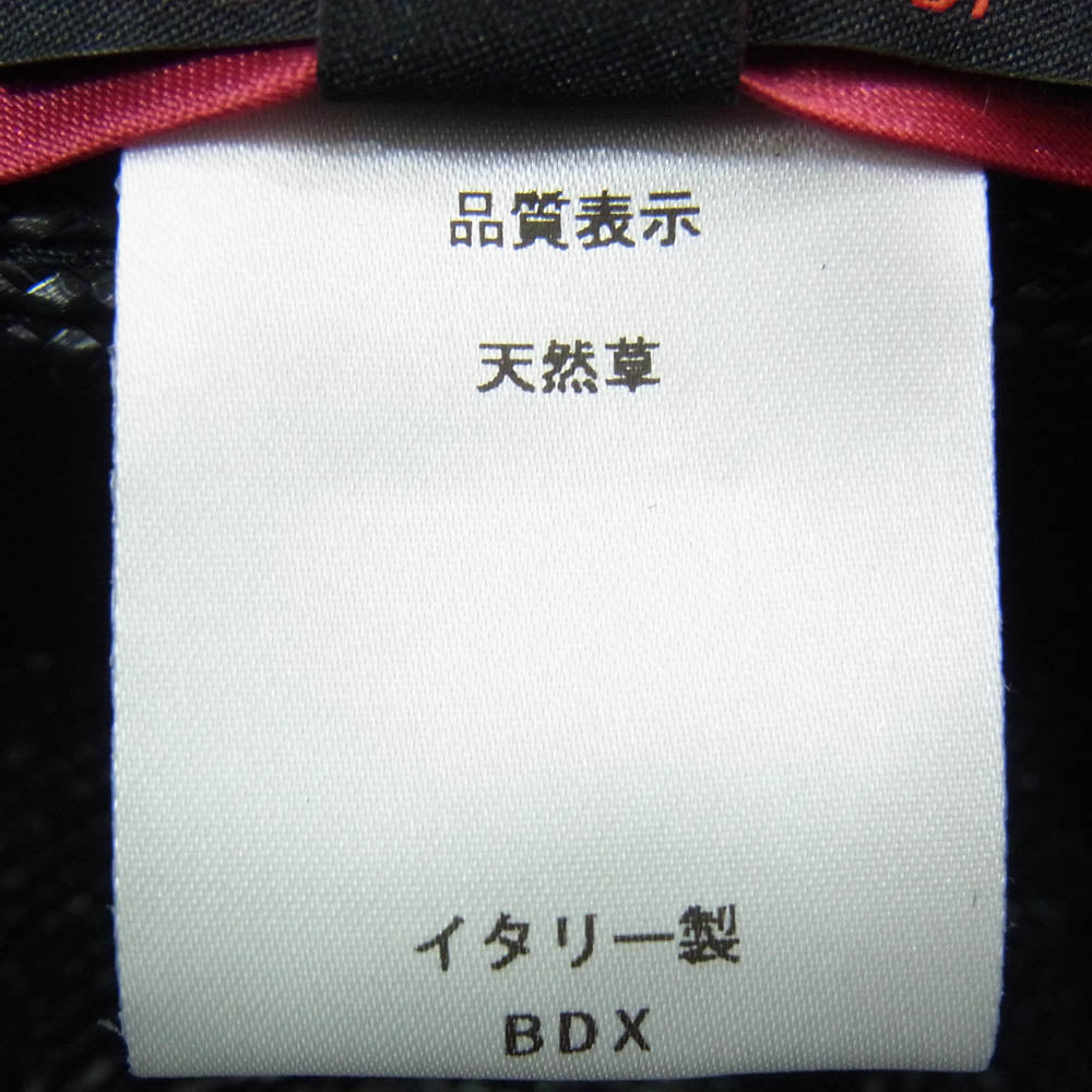 Borsalino ボルサリーノ イタリア製 ストロー リボン ハット ブラック系【中古】