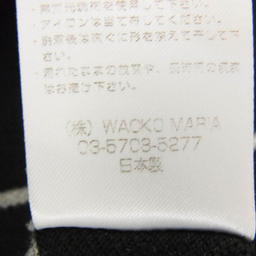 WACKO MARIA ワコマリア 23SS 23SS-WMT-SS01 STRIPED CREW NECK T-SHIRTS ボーダー Tシャツ ブラック系 L【中古】