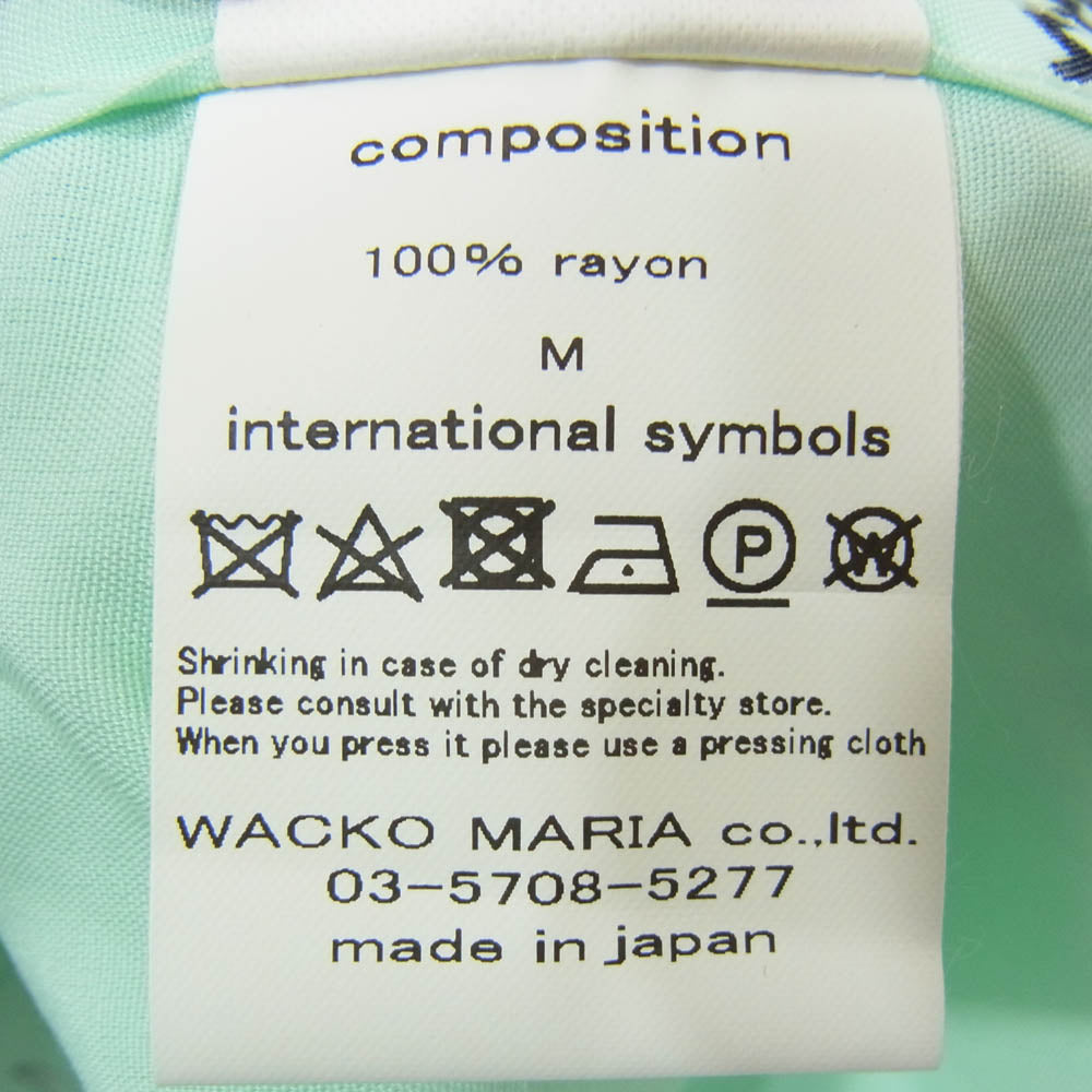 WACKO MARIA ワコマリア ×WOLF'S HEAD ウルフルズヘッド 23SS S/S HAWAIIAN SHIRT ハワイアン アロハ シャツ グリーン系 M【新古品】【未使用】【中古】
