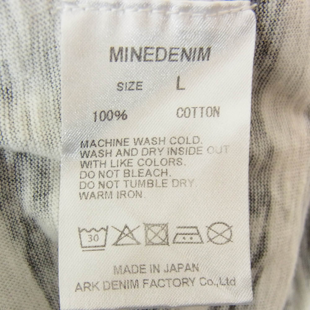 MINEDENIM マインデニム 2306-6001-07-L2 ドッキング ボーダー かすれ 半袖 Tシャツ ブラック系 L【中古】