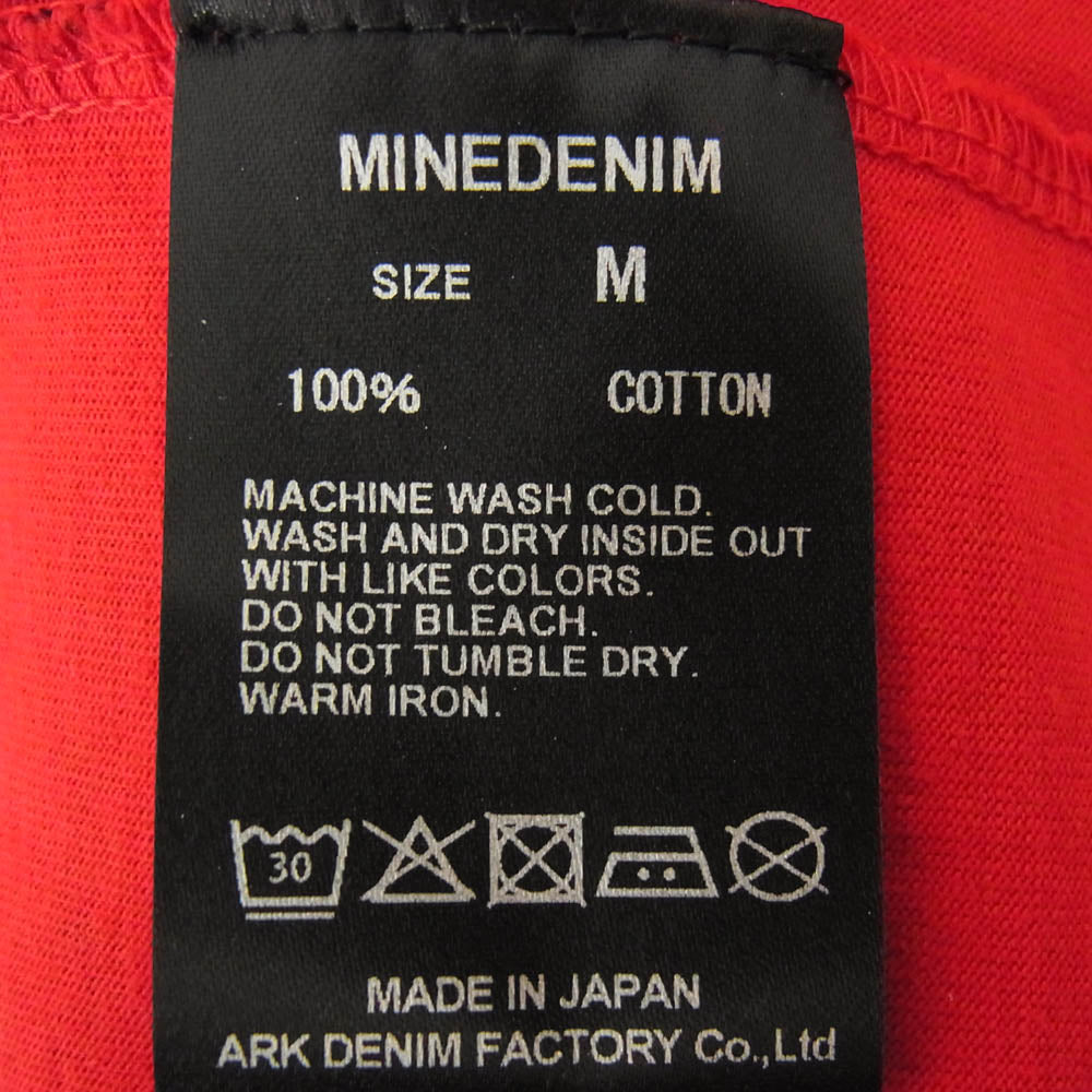 MINEDENIM マインデニム 2305-6001-17M2 Hazy Bold Border かすれ ボーダー 半袖 Tシャツ レッド系 M【中古】