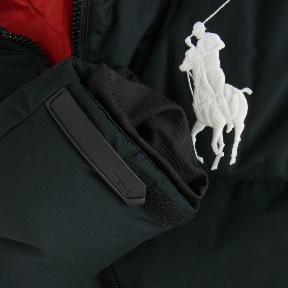 POLO RALPH LAUREN ポロ・ラルフローレン ビッグポニー刺繍 ダウンジャケット ブラック系 レッド系【中古】