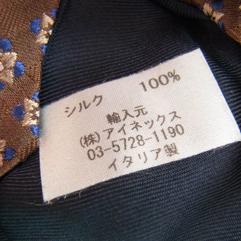 ホリデーアンドブラウン BEAMSF 別注 イタリア製 シルク100% 小紋柄 ネクタイ ブラウン系【中古】