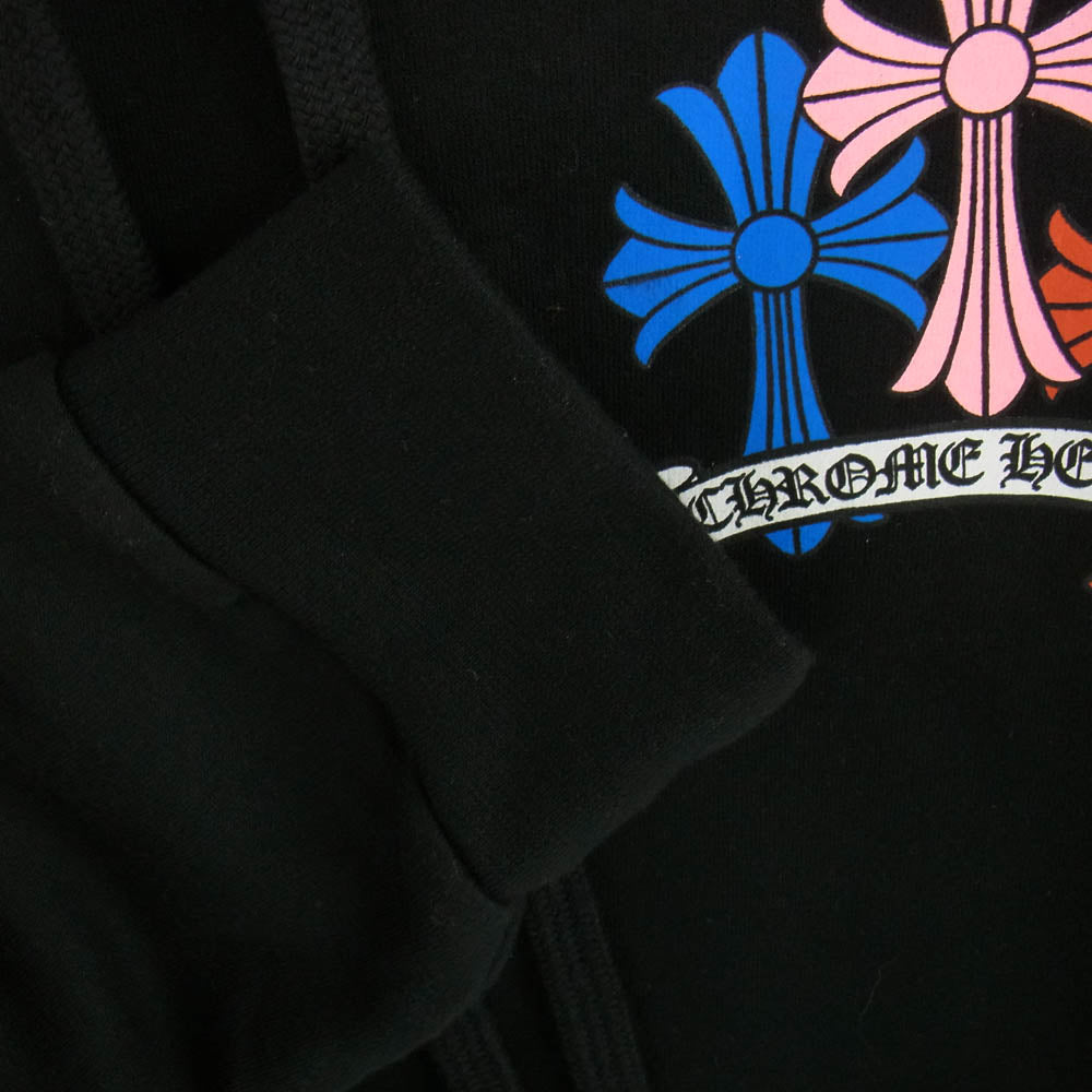 CHROME HEARTS クロムハーツ(原本無) MLTCOL CEM CRS HD PLVR マルチカラー セメタリークロスプリント プルオーバー パーカー フーディー ブラック系 L【中古】