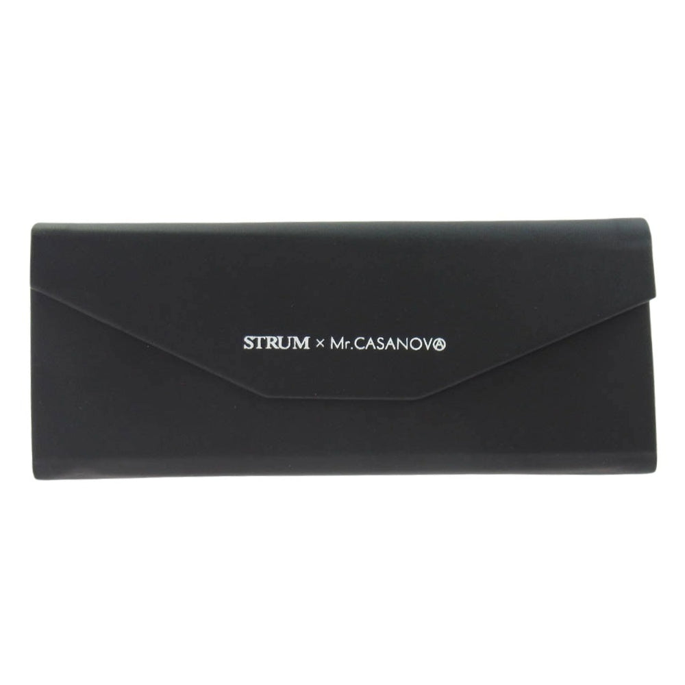 STRUM ストラム STG052-01 Mr.CASANOVA ミスターカサノバ アイウェア RECKONER レコナー ボストン 眼鏡 メガネ サングラス フレーム:ブラック系【極上美品】【中古】