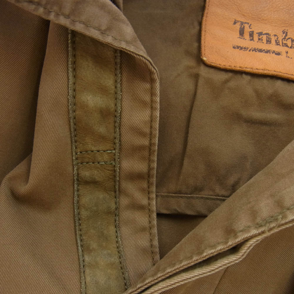 Timberland ティンバーランド 15260 コットン ロゴ刺繍 レザーパッチ ジャケット ブラウン ブラウン系 L【中古】
