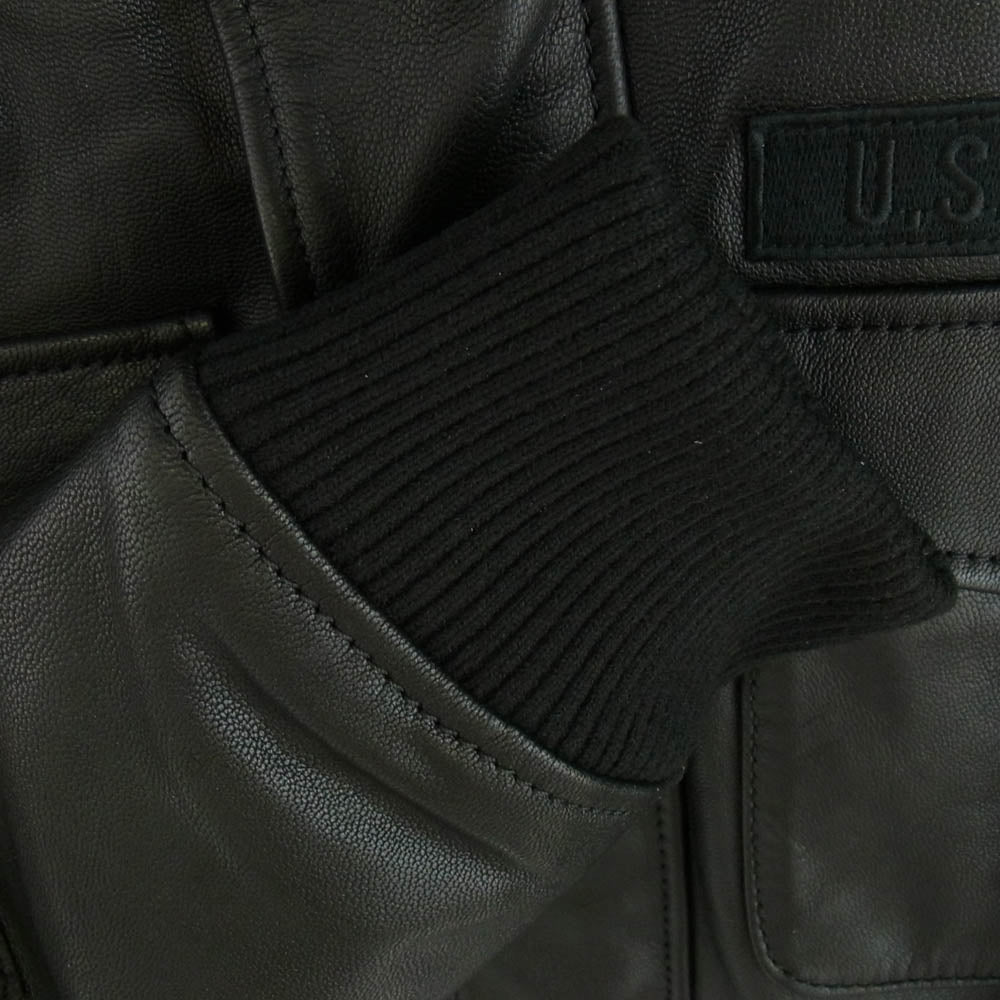 AVIREX アヴィレックス 6171076 USAF アメリカ 空軍 70周年 記念 レザー ジャケット ブラック系 XXL【中古】