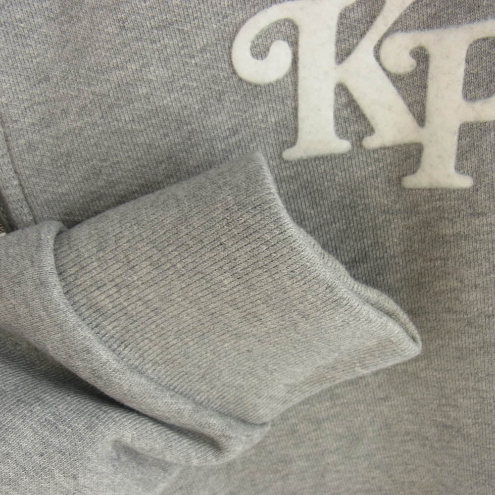KENZO ケンゾー FE55SW2104MG × Verdy ヴェルディー Full Zip Hoodie グラフィックロコプリント ジップパーカー フーディー グレー系 S【中古】