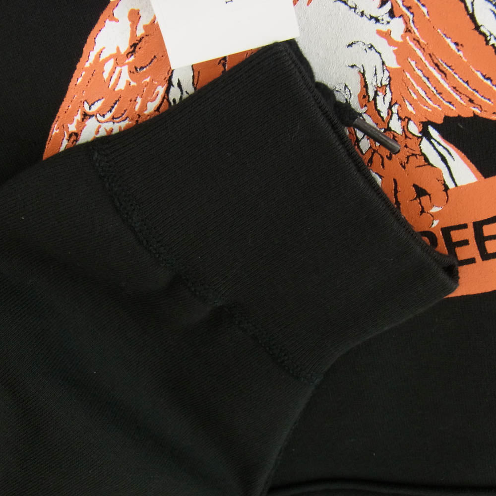 MASSES マシス 24AW 24AW_MSS_097 SWEAT HOODED FREEDOM WASH HEATHER プロントプリント プルオーバーパーカー ブラック系 M【新古品】【未使用】【中古】