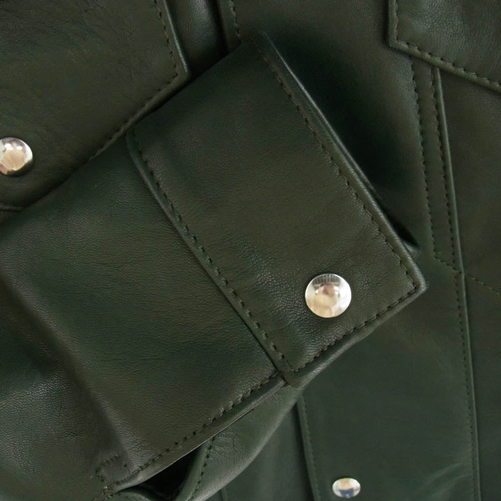 Lewis Leathers ルイスレザー WEATAN JACKET ウエスタン レザー ジャケット シープスキン グリーン系 36【極上美品】【中古】