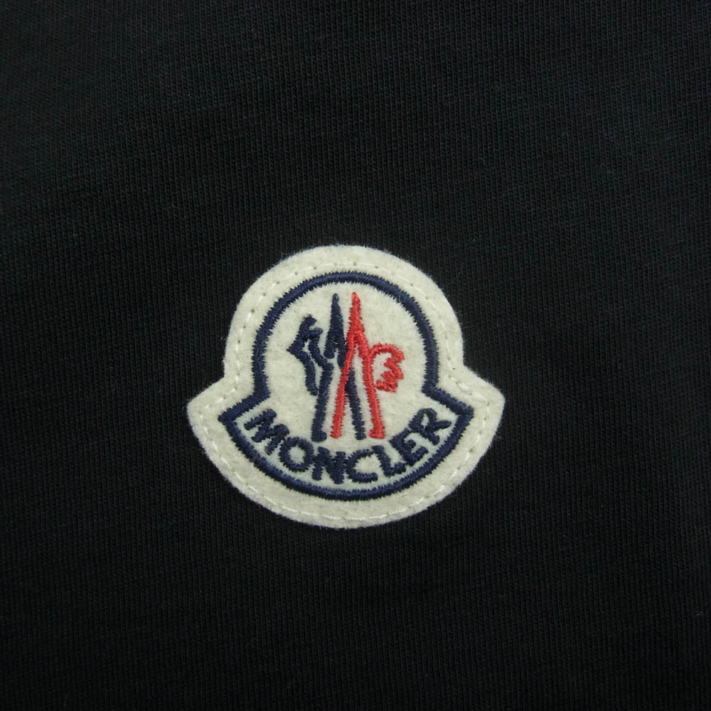 MONCLER モンクレール 25SS K10918C00026 Logo Patch Cotton T Shirt TEE ロゴ ワッペン コットン 半袖 Tシャツ ブラック系 L【極上美品】【中古】