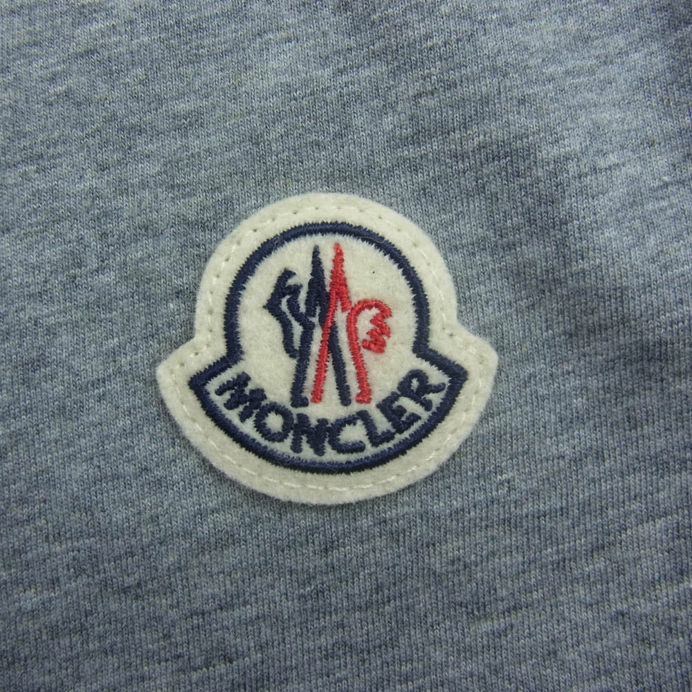 MONCLER モンクレール 25SS K10918C00026 Logo Patch Cotton T Shirt TEE ロゴ ワッペン コットン 半袖 Tシャツ グレー グレー系 L【極上美品】【中古】