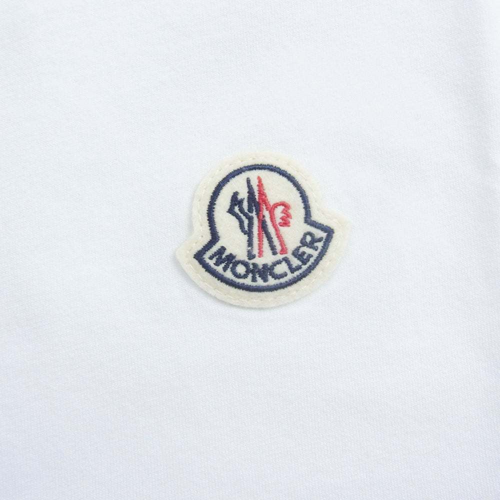 MONCLER モンクレール 25SS K10918C00026 Logo Patch Cotton T Shirt TEE ロゴ ワッペン コットン 半袖 Tシャツ ホワイト系 L【極上美品】【中古】
