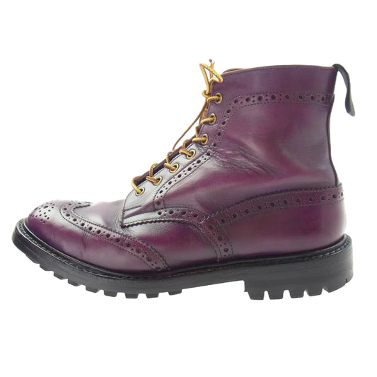 Tricker's トリッカーズ M2508 MALTON モールトン カントリーブーツ コマンドソール ワインレッド系 実寸26.5cm【中古】