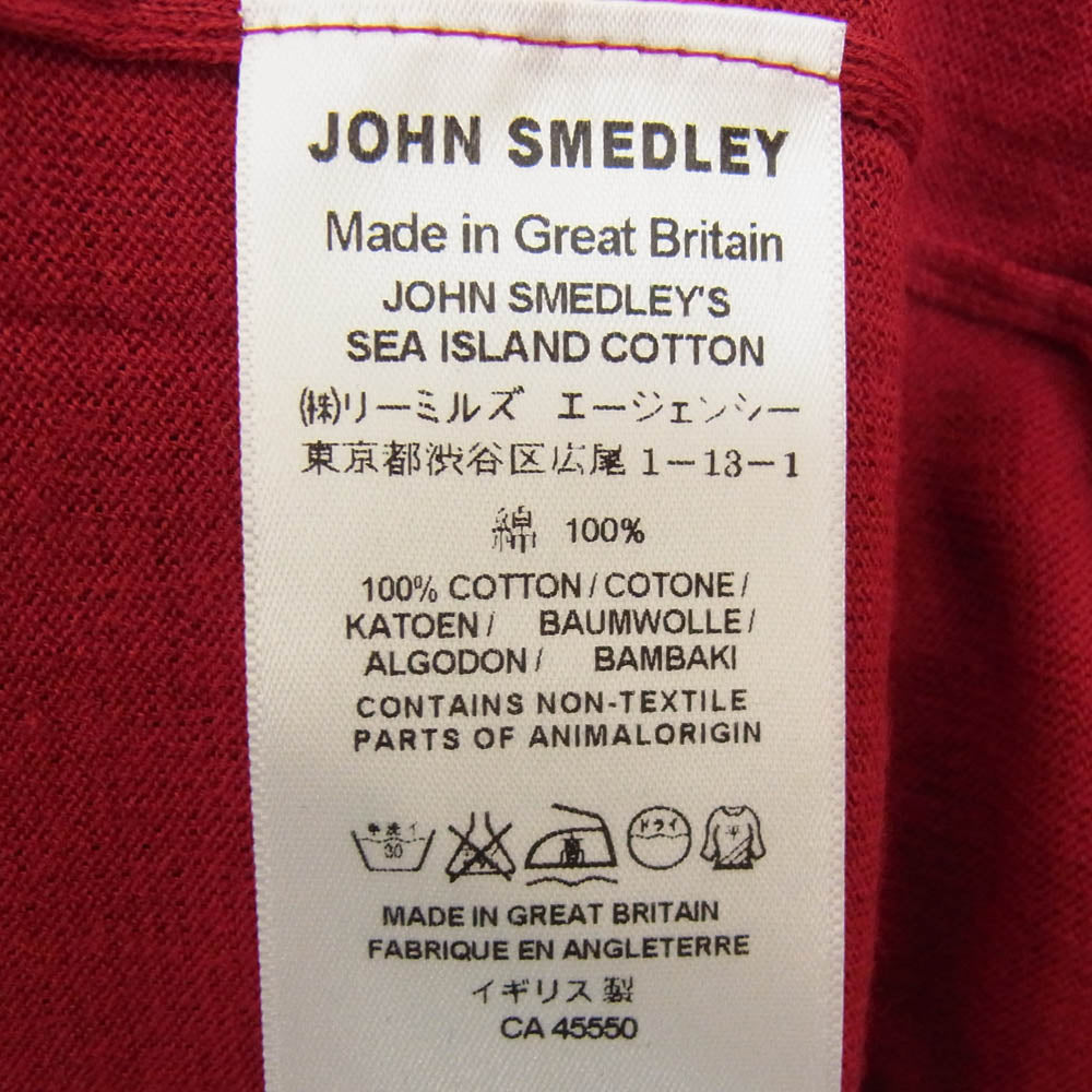 JOHN SMEDLEY ジョンスメドレー 半袖 ニット ポロシャツ レッド系 XL【極上美品】【中古】