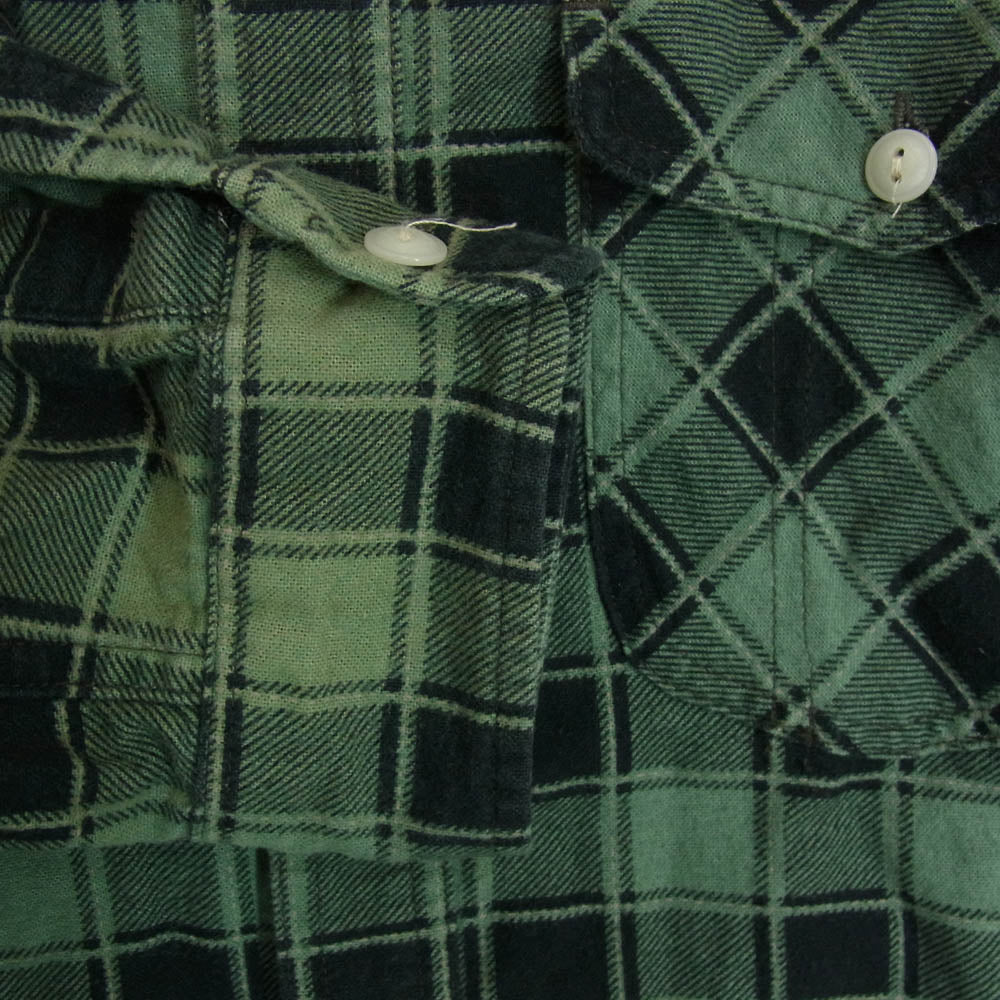 RRL ダブルアールエル コットン チェック柄 長袖 シャツ グリーン系 M【中古】