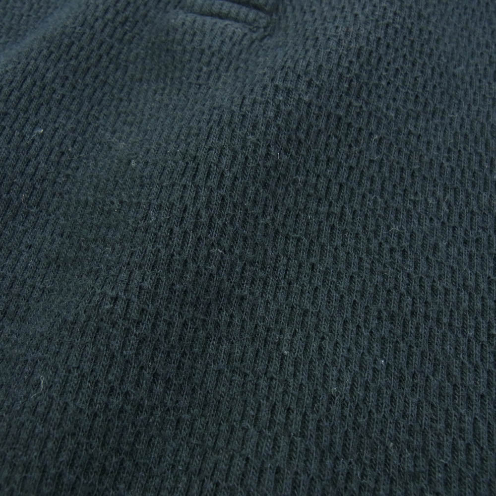 CHROME HEARTS クロムハーツ(原本有) 国内正規品 BS FLARE BUTTON THERMAL HENLY LS BSフレアボタン 袖クロスパッチ ハニカムサーマル ヘンリーネック カットソー 長袖 Tシャツ ブラック ブラック系【中古】