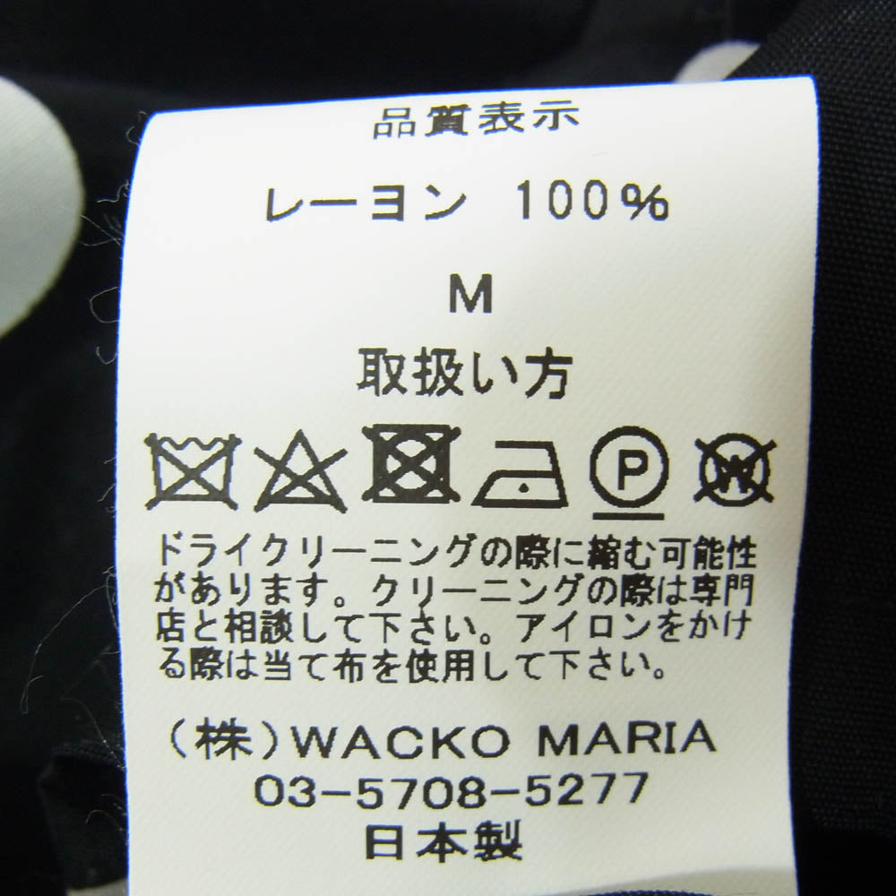 WACKO MARIA ワコマリア ドット柄 オープンカラー 開襟 レーヨン 半袖シャツ ブラック系 M【中古】