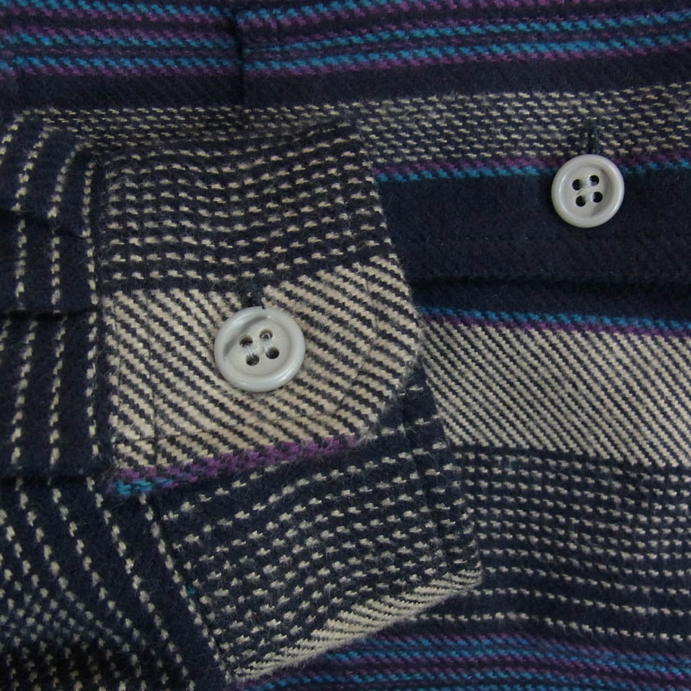 DESCENDANT ディセンダント 24AW 242TQDS-SHM04 SPICOLI HOODED LS SHIRT シャツ ジャケット フーディ パーカー ネイビー系 2【中古】