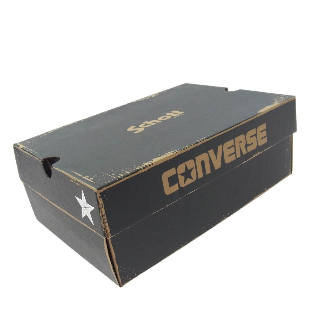 schott ショット × CONVERSE コンバース 1SE190 ONE STAR Z ワンスター スニーカー ブラック系 US8.5【極上美品】【中古】