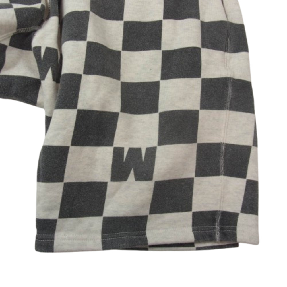 WEIRDO ウィアード WRD-15-SS-26 CHECKER チェッカー スウェット ショーツ ハーフ パンツ ブラック系 ホワイト系 XL【中古】