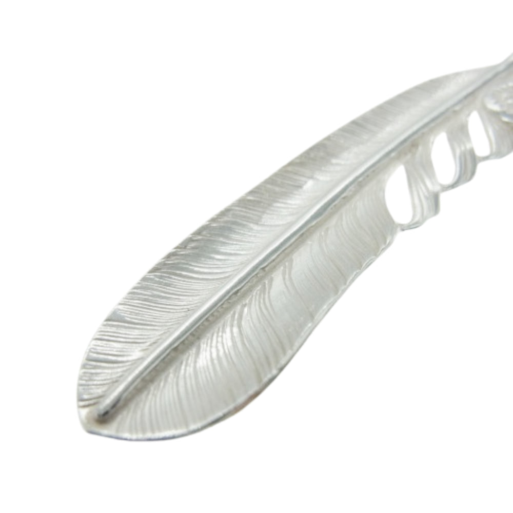 WINGROCK ウィングロック F-2 プレーン SVフェザー ネックレス ペンダント トップ 左向き シルバー系【中古】