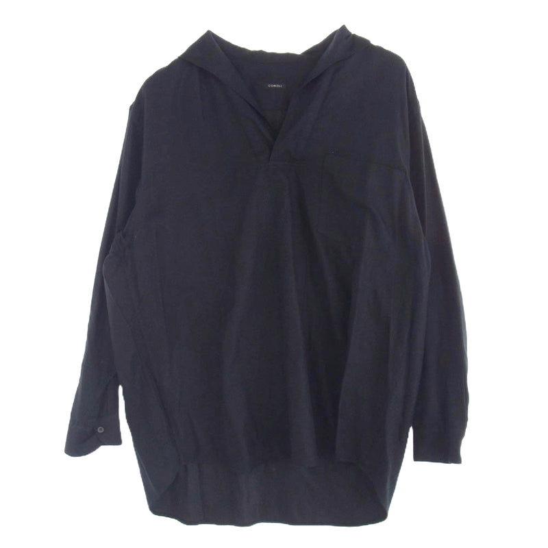 COMOLI コモリ 23SS X01-02007 シルク ネル スキッパー シャツ
