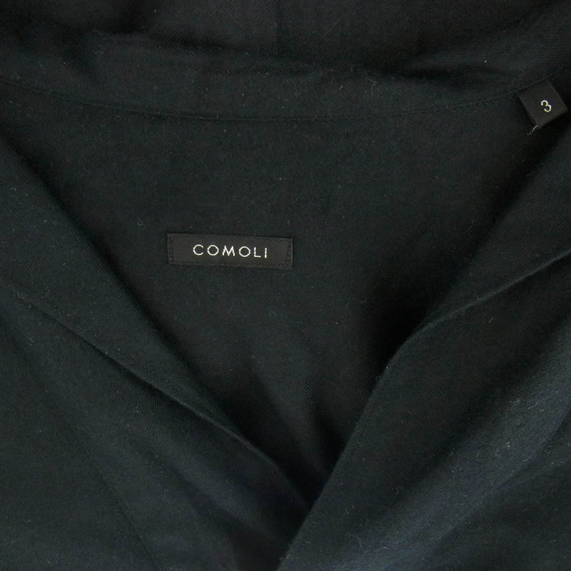 COMOLI コモリ 23SS X01-02007 シルク ネル スキッパー シャツ 長袖