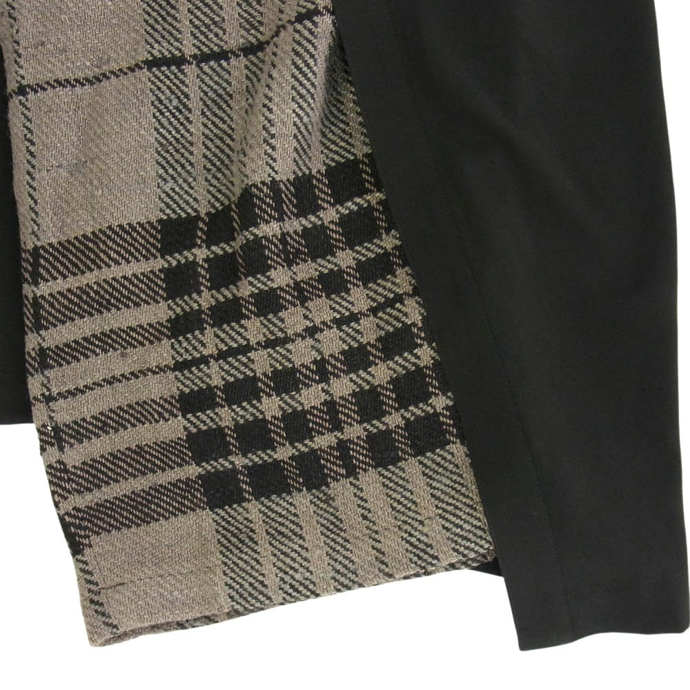 Yohji Yamamoto POUR HOMME ヨウジヤマモトプールオム 20AW HR-P66-876 二重ラップ Pチェック柄 パンツ ブラック系 2【中古】