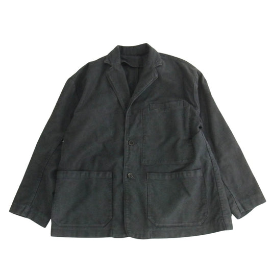 PORTER CLASSIC ポータークラシック MOLESKIN モールスキン 3P 3ピース セットアップ テーラードジャケット ベスト パンツ ブラック系 M【中古】