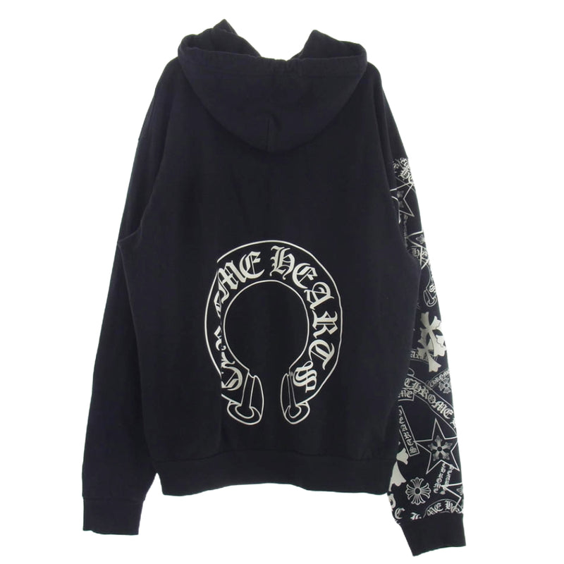 chrome hearts パーカー 黒 L CHROME HEARTS クロムハーツ（原本無） STENCIL HOODIE 袖 ステンシル