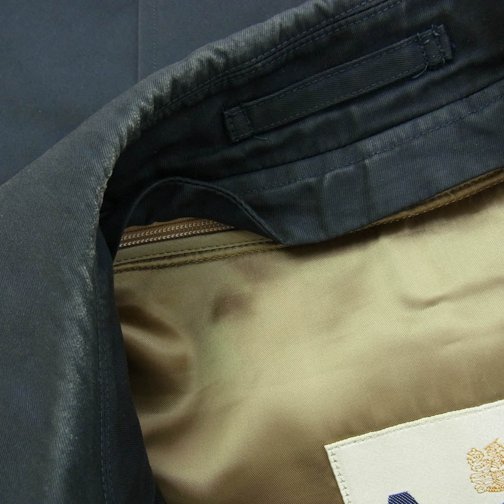 Aquascutum アクアスキュータム チェックウールライナー付き ステンカラー コート ダークネイビー系【中古】