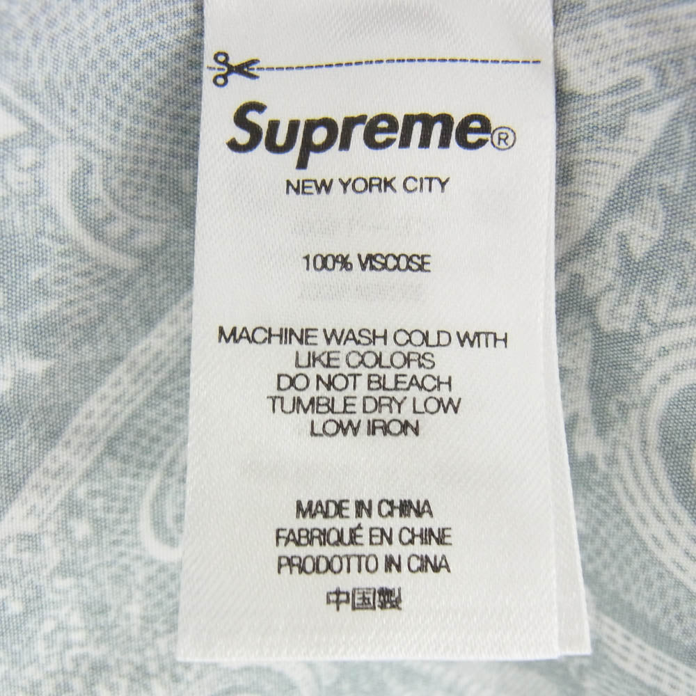 Supreme シュプリーム 23SS Dollar S/S Shirt ドル柄 半袖 シャツ グリーン系 L【中古】