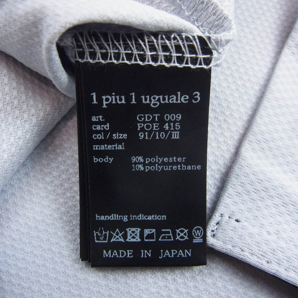 1piu1uguale3 ウノピュウノウグァーレトレ GDT009 POE415 GORF ゴルフ ADP GOLF S/S POLO SIMPLE WHITE LINE シンプル ホワイトライン 半袖 ポロシャツ グレー系 3【中古】