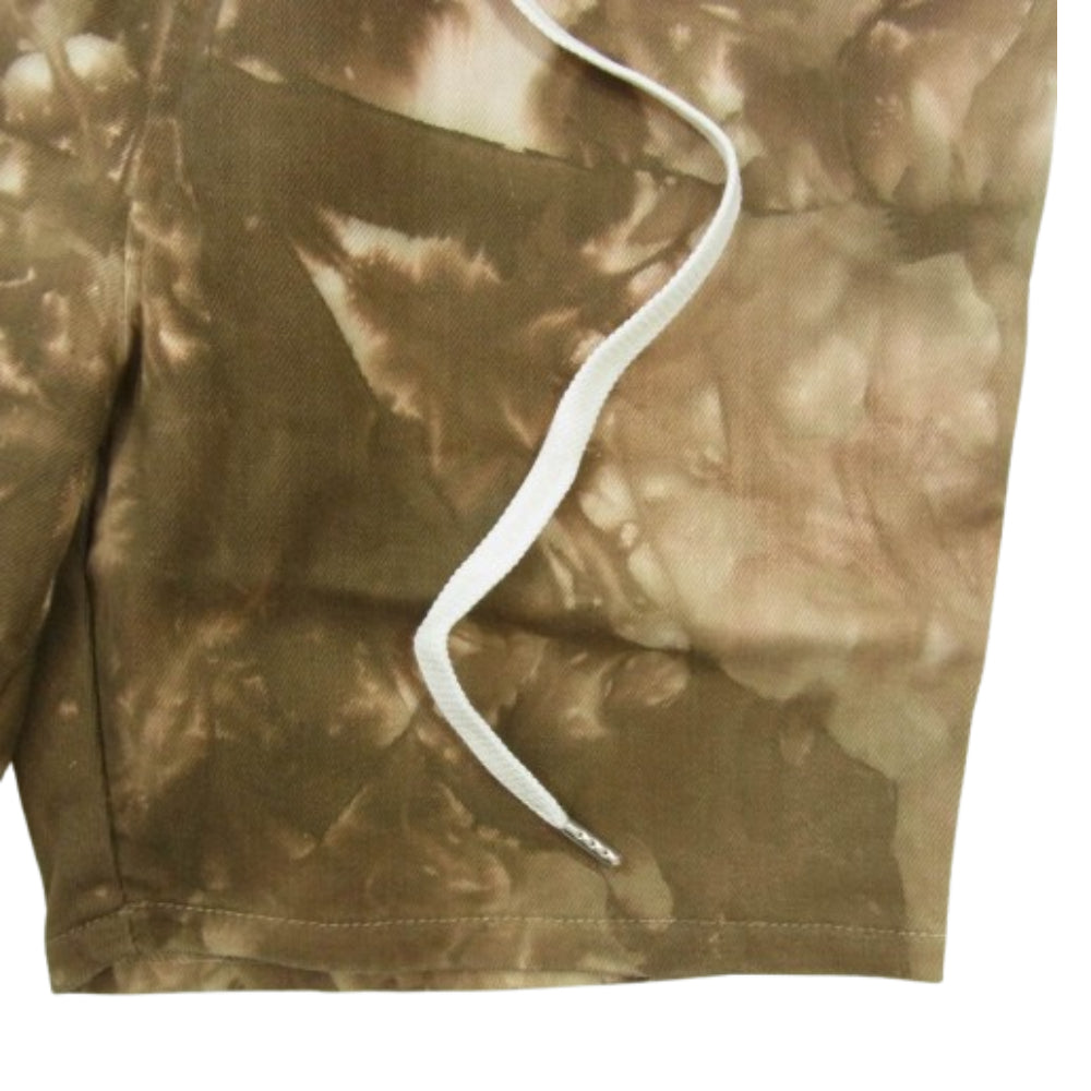 1piu1uguale3 ウノピュウノウグァーレトレ MRP562 CTR017 EASY SHORTS ウエスト コード付き タイダイ染め 迷彩 柄 ハーフ パンツ ブラウン系 3【中古】