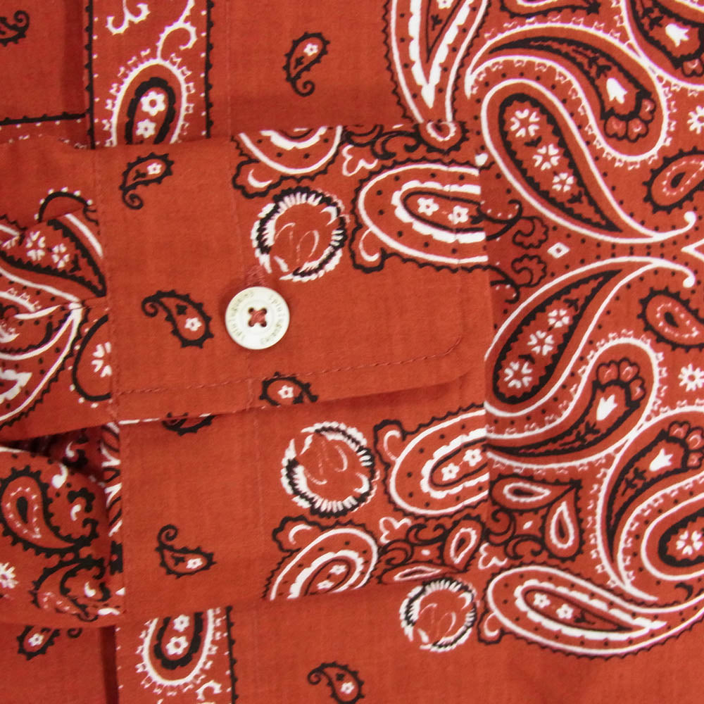 1piu1uguale3 ウノピュウノウグァーレトレ MRS152 COT349 HOLIDAY SHIRT ペイズリー バンダナ オープンカラー 開襟 シャツ レッド系 3【中古】