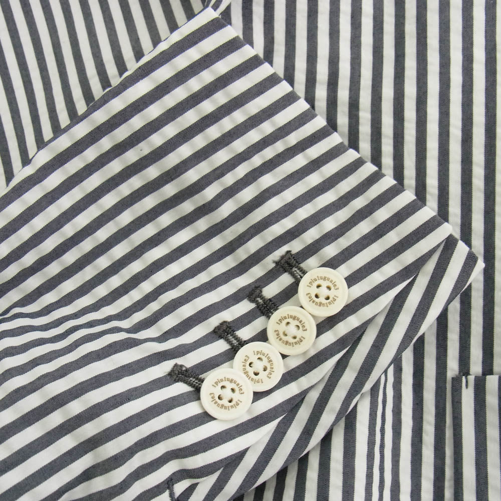 1piu1uguale3 ウノピュウノウグァーレトレ MRB672 PCT036 UNCON JKT PNY ストライプ セットアップ テーラードジャケット スラックスパンツ グレー系 ホワイト系 M【中古】