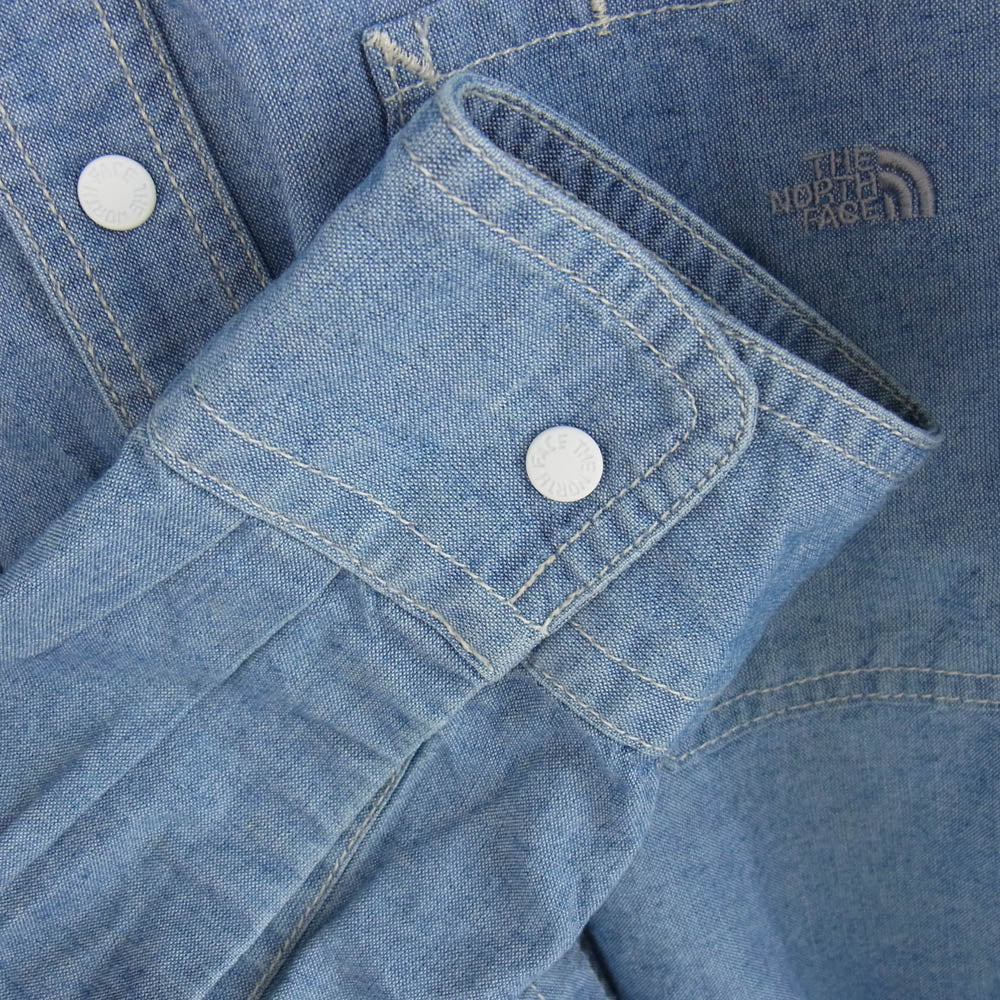 THE NORTH FACE ノースフェイス NT3156N PURPLELABEL パープルレーベル Indigo Dungaree Shirt 胸ロゴ 刺? インディゴ ダンガリー 長袖 シャツ インディゴブルー系 S【中古】