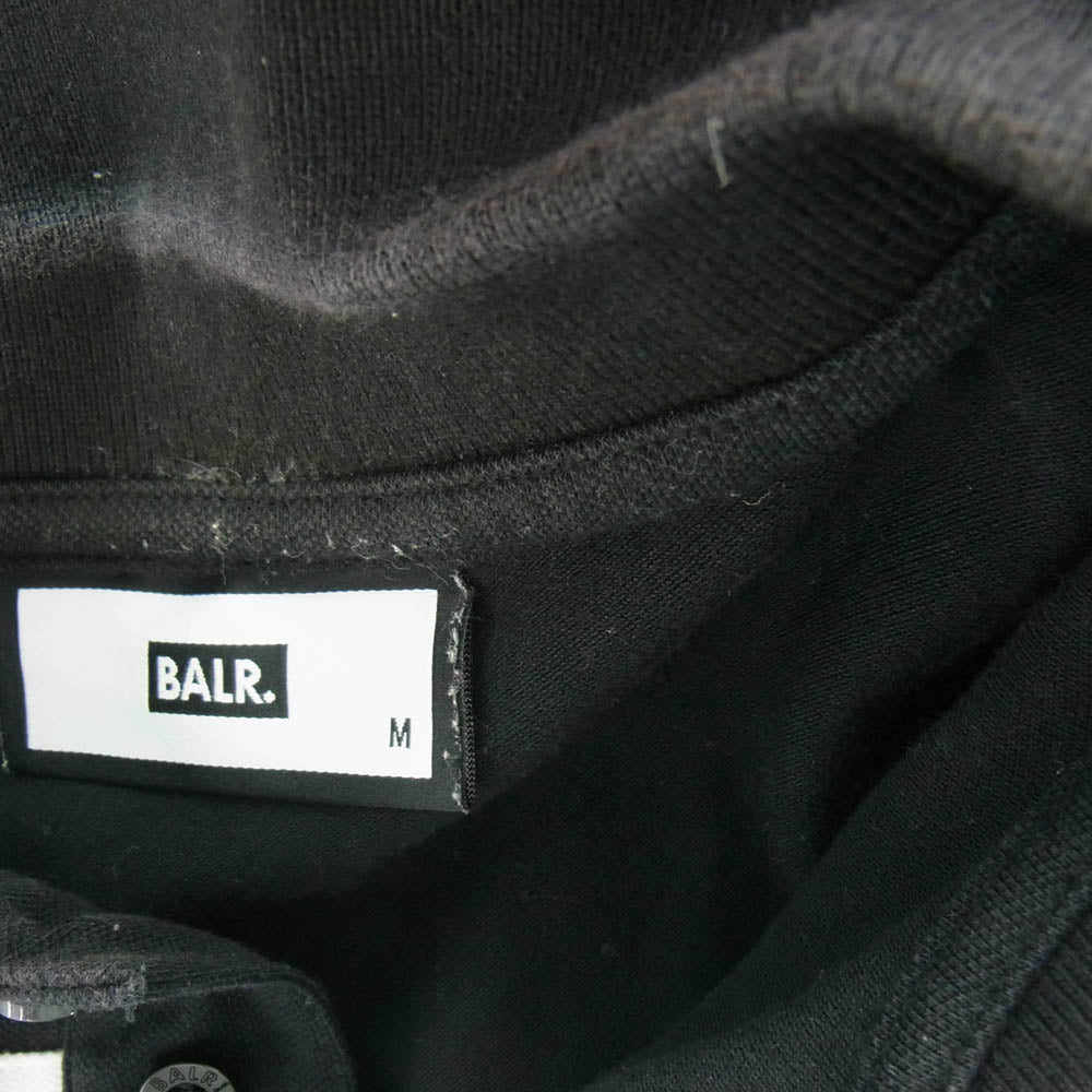 ボーラー ボーダー ブランド ロゴ 半袖 ポロシャツ ブラック系 M【中古】