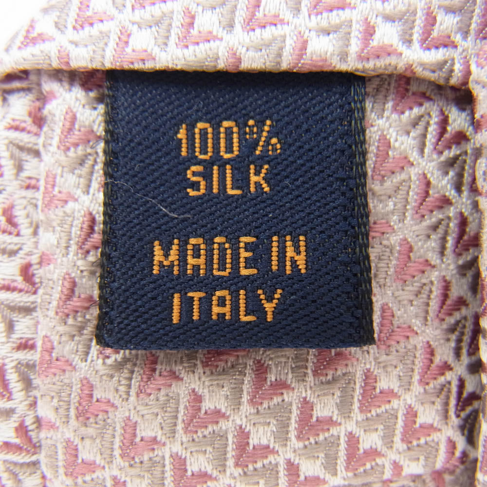 LOUIS VUITTON ルイ・ヴィトン シルク100% ロゴ刺繍 ネクタイ ピンク系【中古】
