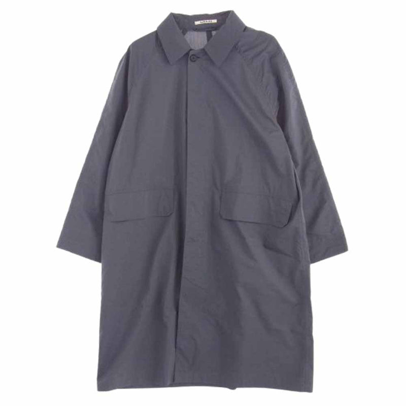 オーラリー AURALEE 19ss LIGHT FINX POLYESTER SOUTIEN COLLAR COAT ステンカラーコート A9SC01PW ブラウン 4 AURALEE オーラリー 21SS WASHED FINX RIPSTOP CHAMBRAY HALF SLEEVED