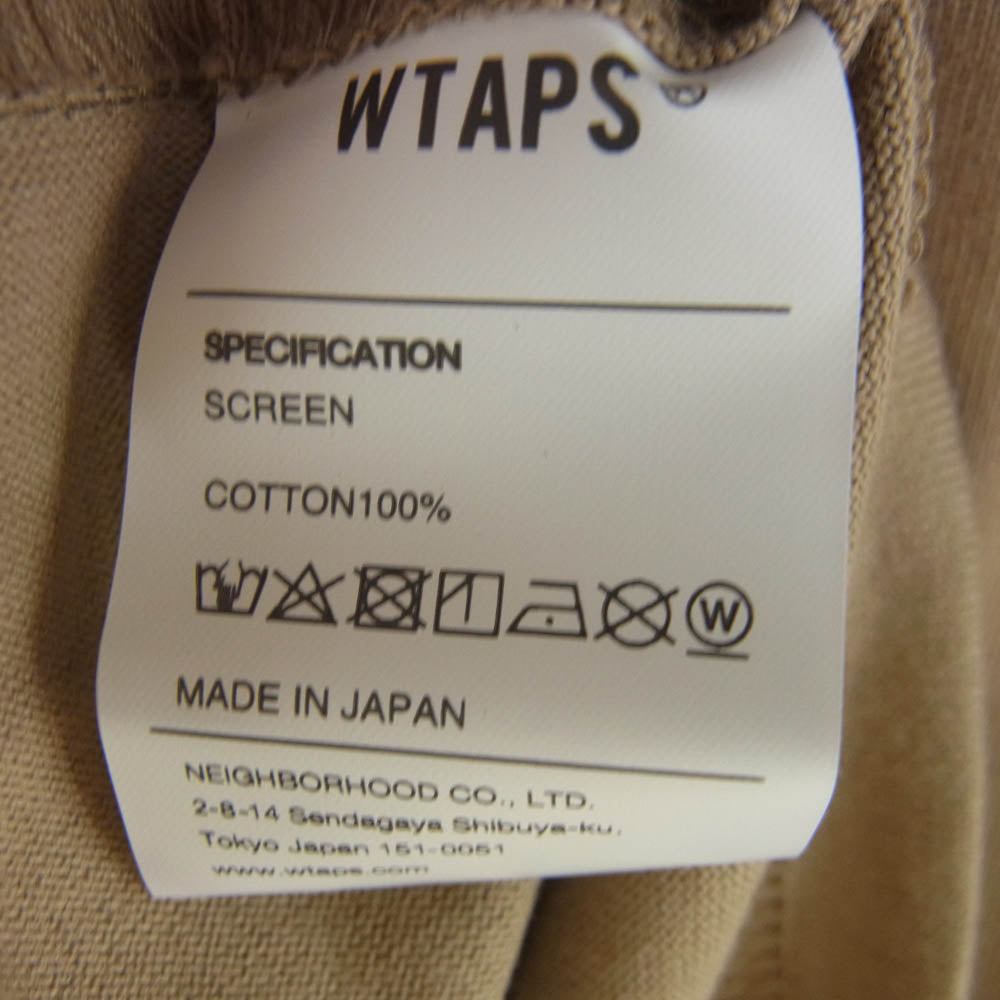 WTAPS ダブルタップス 21SS 211ATDT-LT01S WTVUA L/S TEE 長袖 Tシャツ ベージュ ベージュ系 04【極上美品】【中古】