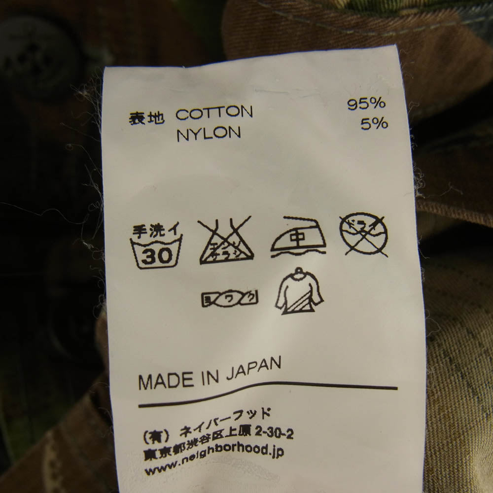 LUKER BY NEIGHBORHOOD ルーカーバイネイバーフッド 111OALK-SHM01 ワッペン付き 迷彩柄 半袖 シャツ カーキ系 マルチカラー系 M【中古】